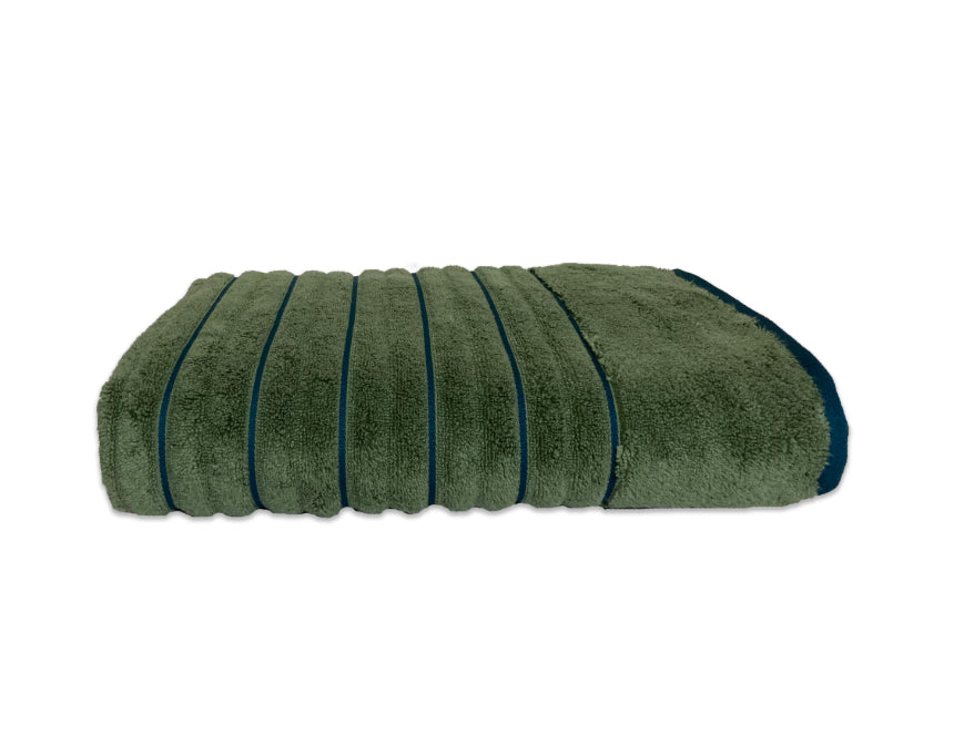 Dark Green/Teal - Dark Green 100% Cotton Bath Towel - Exotica By Spaces