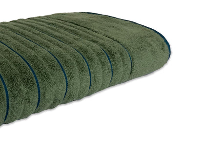 Dark Green/Teal - Dark Green 100% Cotton Bath Towel - Exotica By Spaces
