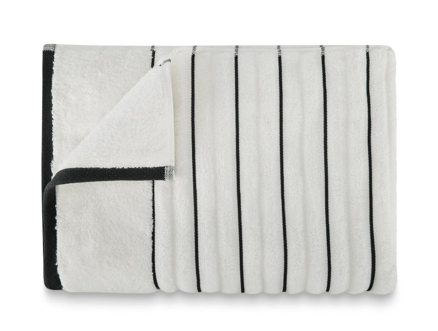 White/Ash - White 100% Cotton Bath Towel - Exotica By Spaces