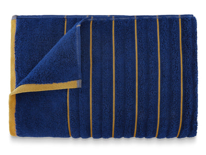 Estate Blue/Fir - Dark Blue 100% Cotton Bath Towel - Exotica By Spaces