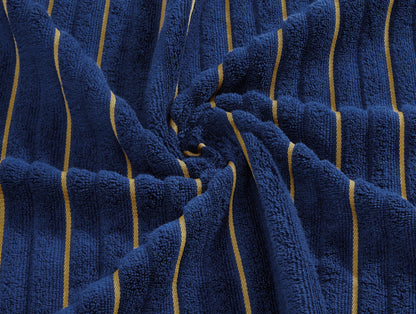 Estate Blue/Fir - Dark Blue 100% Cotton Bath Towel - Exotica By Spaces