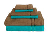 Sea Green/Tan 6 Piece 100% Cotton Towel Set - Seasons Best Qd By Spaces