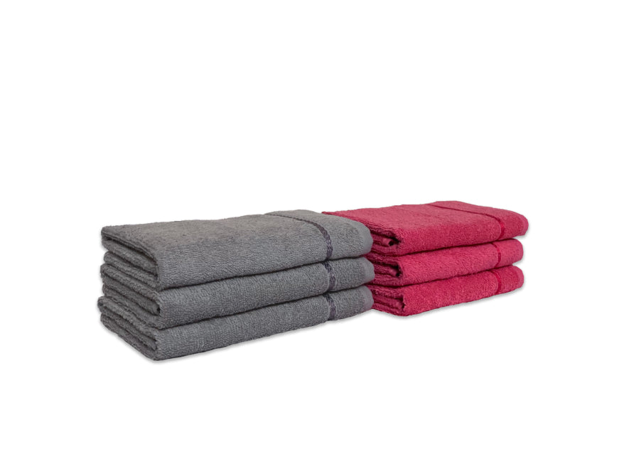 Coral/Grey 6 Piece 100% Cotton Hand Towel Set - Seasons Best Qd By Spaces