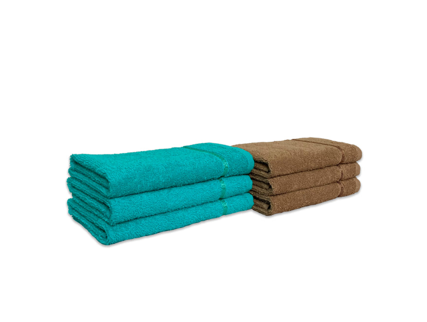 Sea Green/Tan 6 Piece 100% Cotton Hand Towel Set - Seasons Best Qd By Spaces