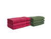 Green/Coral 6 Piece 100% Cotton Hand Towel Set - Seasons Best Qd By Spaces