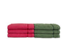 Green/Coral 6 Piece 100% Cotton Hand Towel Set - Seasons Best Qd By Spaces