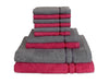 Coral/Grey 10 Piece 100% Cotton Towel Set - Seasons Best Qd By Spaces