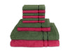 Green/Coral 10 Piece 100% Cotton Towel Set - Seasons Best Qd By Spaces