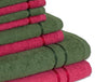 Green/Coral 10 Piece 100% Cotton Towel Set - Seasons Best Qd By Spaces