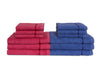 Navy Blue/Coral 12 Piece 100% Cotton Towel Set - Seasons Best Qd By Spaces