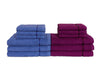 Magenta/Navy Bl 12 Piece 100% Cotton Towel Set - Seasons Best Qd By Spaces