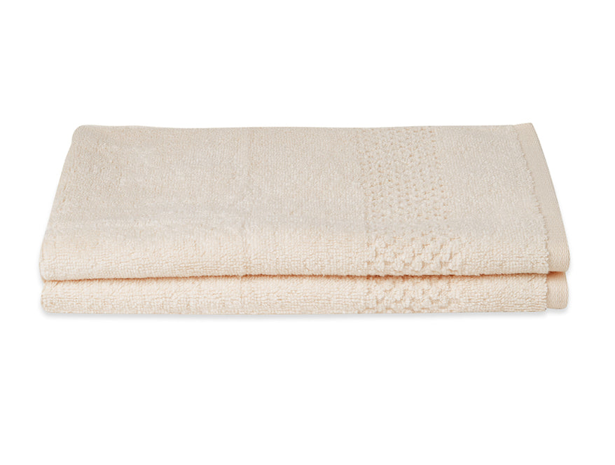 Pearl - Beige 2 Piece 100% Cotton Hand Towel Set - Swift Dry By Spaces
