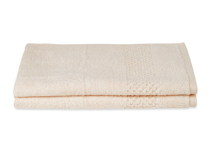 Pearl - Beige 2 Piece 100% Cotton Hand Towel Set - Swift Dry By Spaces