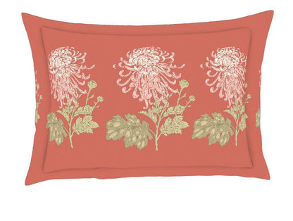 Floral Citrus - Orange 100% Cotton Double Bedsheet - Atrium By Spaces