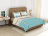 Ornate Canary Blue - Blue 100% Cotton Double Bedsheet - Adonia By Spaces