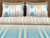 Ornate Canary Blue - Blue 100% Cotton Double Bedsheet - Adonia By Spaces