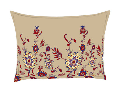 Floral Sierra - Brown 100% Cotton Double Bedsheet - Adonia By Spaces