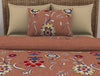 Floral Sierra - Brown 100% Cotton Single Bedsheet - Adonia By Spaces