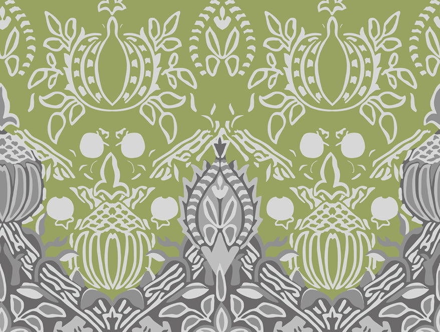 Ornate Spinach Green - Green 100% Cotton Shell Double Quilt / AC Comforter - Adonia By Spaces