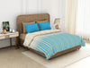 Ornate Canary Blue - Blue 100% Cotton Shell Double Quilt / AC Comforter - Adonia By Spaces