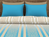 Ornate Canary Blue - Blue 100% Cotton Shell Double Quilt / AC Comforter - Adonia By Spaces