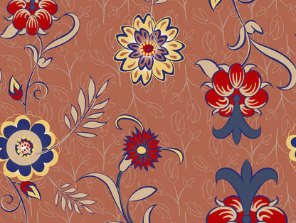 Floral Sierra - Brown 100% Cotton Shell Double Quilt / AC Comforter - Adonia By Spaces