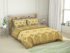 Ornate Misted Yellow - Light Yellow 100% Cotton Double Bedsheet - Blockbuster Plus By Spaces