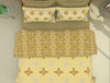 Ornate Misted Yellow - Light Yellow 100% Cotton Double Bedsheet - Blockbuster Plus By Spaces