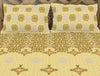 Ornate Misted Yellow - Light Yellow 100% Cotton Double Bedsheet - Blockbuster Plus By Spaces