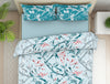 Floral Pagoda Blue - Dark Teal 100% Cotton Double Bedsheet - Seasons Best Premium By Welspun