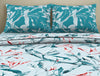 Floral Pagoda Blue - Dark Teal 100% Cotton Double Bedsheet - Seasons Best Premium By Welspun