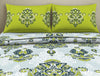 Ornate Kiwi Coloda - Light Green 100% Cotton Double Bedsheet - Seasons Best Premium By Welspun