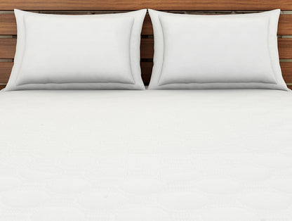 Solid White Polyester Queen Mattress Protector - Softshield By Spaces