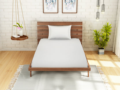 Solid White Polyester Double Mattress Protector - Softshield By Spaces