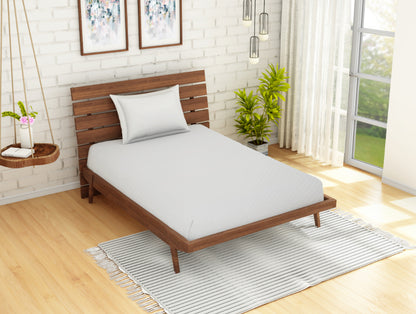 Solid White Polyester Double Mattress Protector - Softshield By Spaces