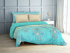 Ornate Aqua Haze - Aqua Organic Cotton Shell Double Quilt / AC Comforter - Organic Cotton By Spaces