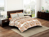 Floral Copper Tan - Dark Orange 100% Cotton Shell Double Quilt / AC Comforter - Bonica By Spaces