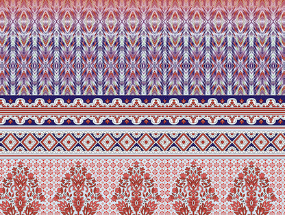 Ornate Red 100% Cotton King Fitted Sheet - Atrium Plus Kitting By Spaces