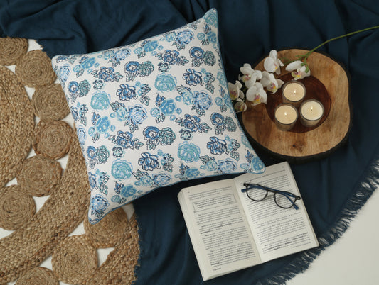 Spun 100% Cotton Cushion Covers-Blue