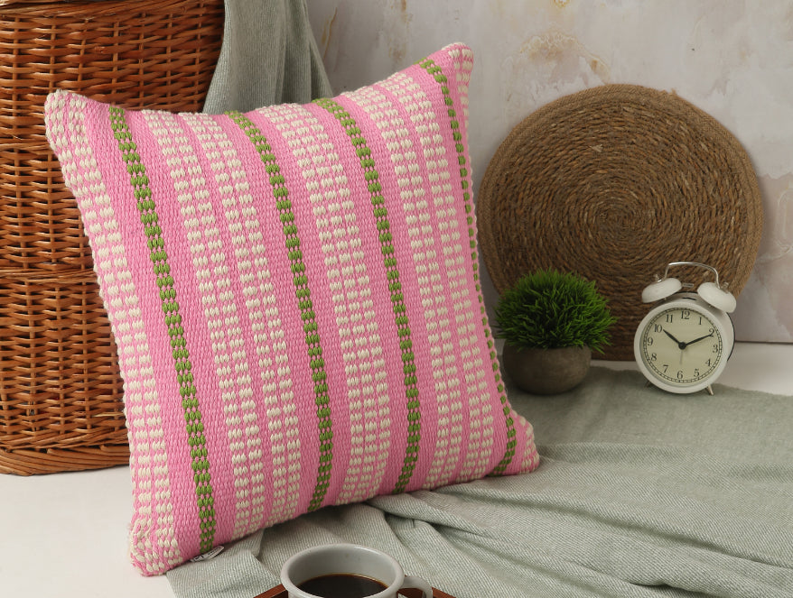 Pink 100% Cotton Cushion Covers by Spun