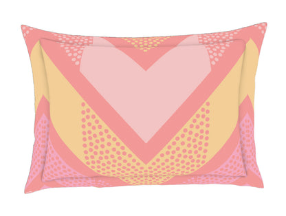 Geometric Coral - Pink 100% Cotton Double Bedsheet - Atrium Ecom By Spaces