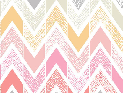 Geometric Coral - Pink 100% Cotton Double Bedsheet - Atrium Ecom By Spaces