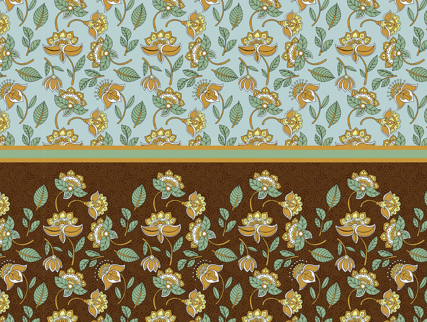 Floral Sea Green - Green 100% Cotton Double Bedsheet - Atrium Plus Ecom By Spaces