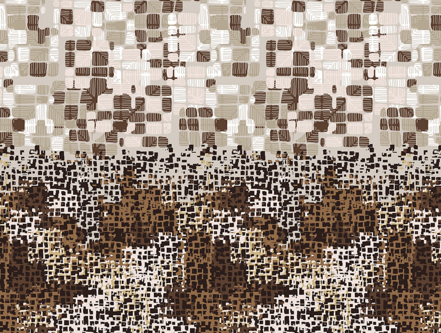 Abstract Brown 100% Cotton Double Bedsheet - Atrium Plus Ecom By Spaces