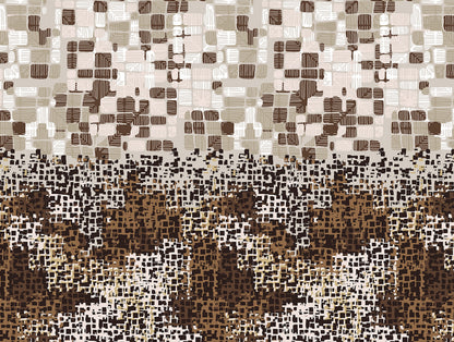 Abstract Brown 100% Cotton Double Bedsheet - Atrium Plus Ecom By Spaces