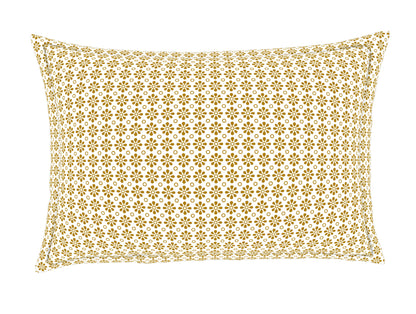 Ornate Mustard - Dark Yellow 100% Cotton Double Bedsheet - Atrium Plus Ecom By Spaces