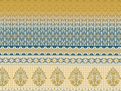 Ornate Mustard - Dark Yellow 100% Cotton Double Bedsheet - Atrium Plus Ecom By Spaces