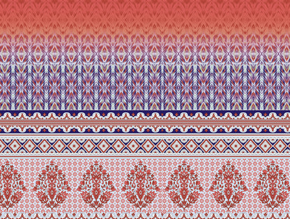 Ornate Red 100% Cotton Double Bedsheet - Atrium Plus Ecom By Spaces