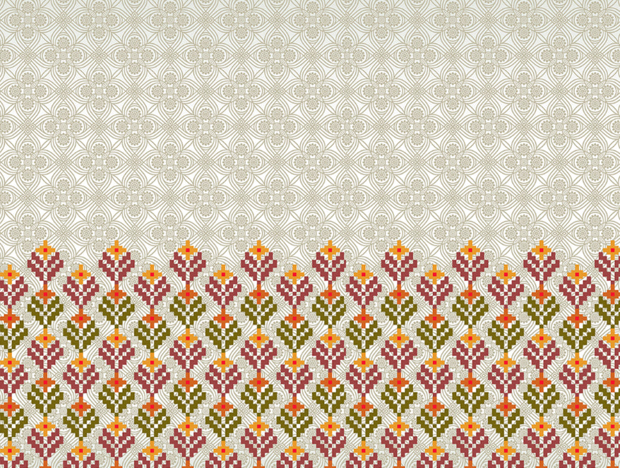 Floral Maroon 100% Cotton Double Bedsheet - Atrium Plus By Spaces