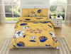 Yellow-Blue Microfiber Single Bedsheet - Shimmer By Welspun